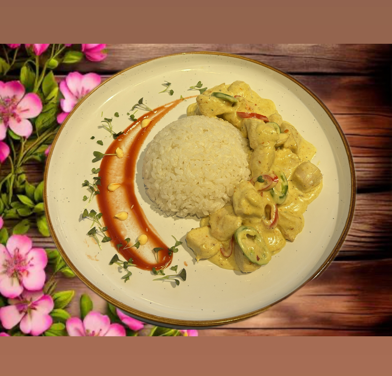 Курица в соусе карри острая