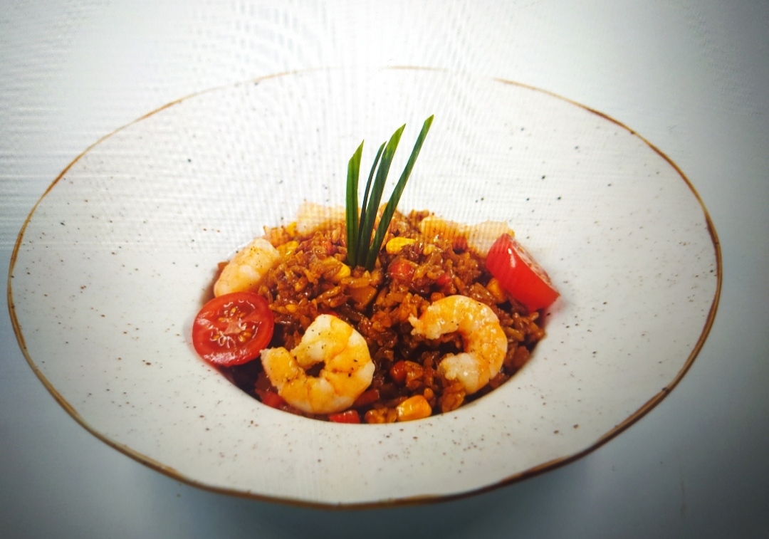 Креветки с азиатским рисом