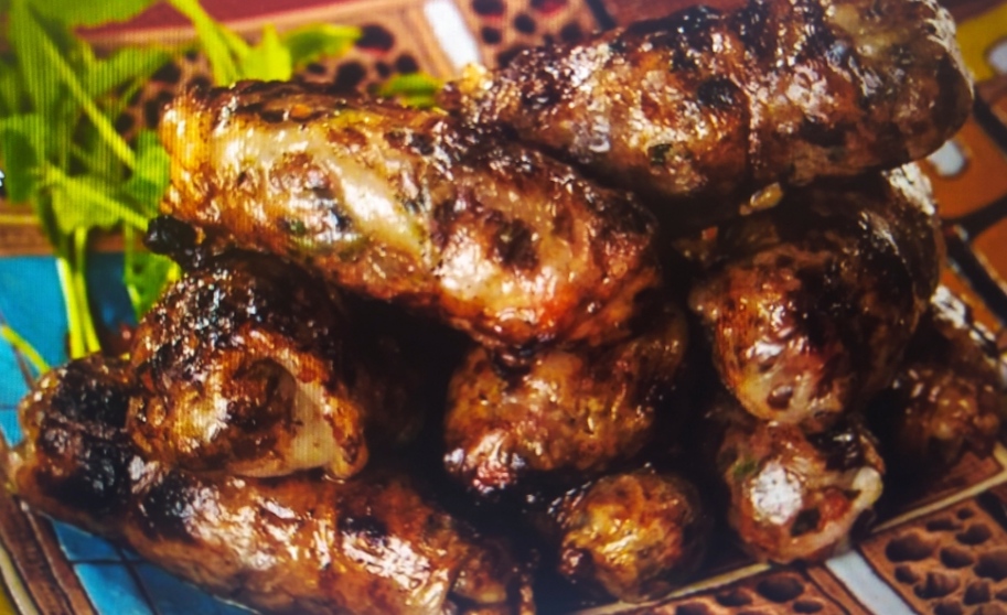 Печень в оболочке шашлык