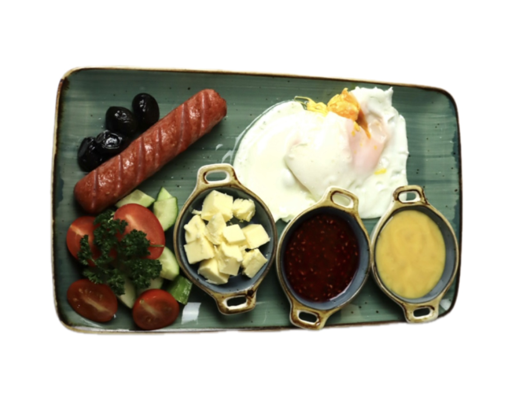 Завтрак на тарелке # 2 с сосиской